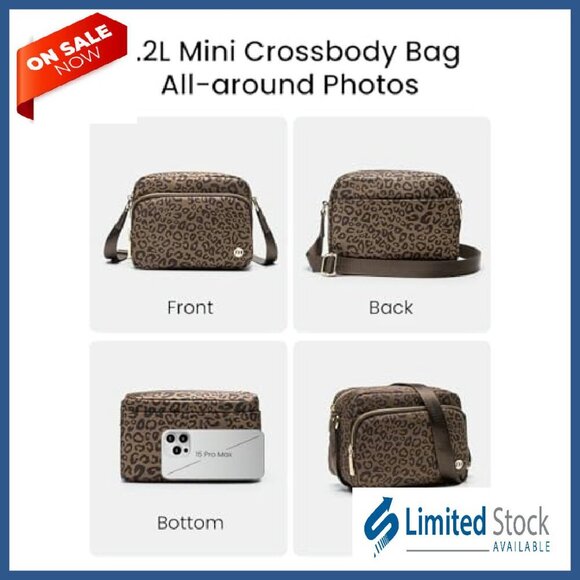 Mini Crossbody Bag Water Resistant Nylon Adjustable Strap Daily Essentials - Picture 5 of 8